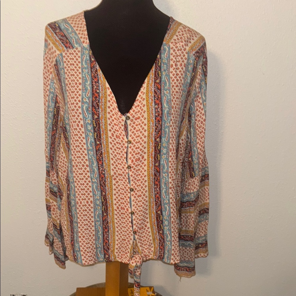 Love Riche Boho Paisley Button Down top size 2X
